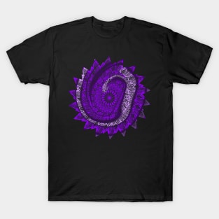 Swirly Purple Digital Mandala T-Shirt